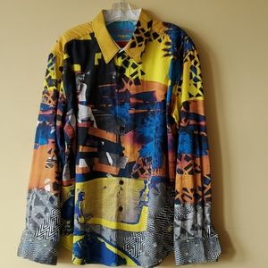 Robert Graham Exclusive Men Button Cotton Shirt 3X